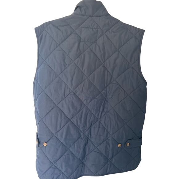 NWOT J.Crew Men’s Quilted Vest in Navy and Tan - Picture 2 of 3